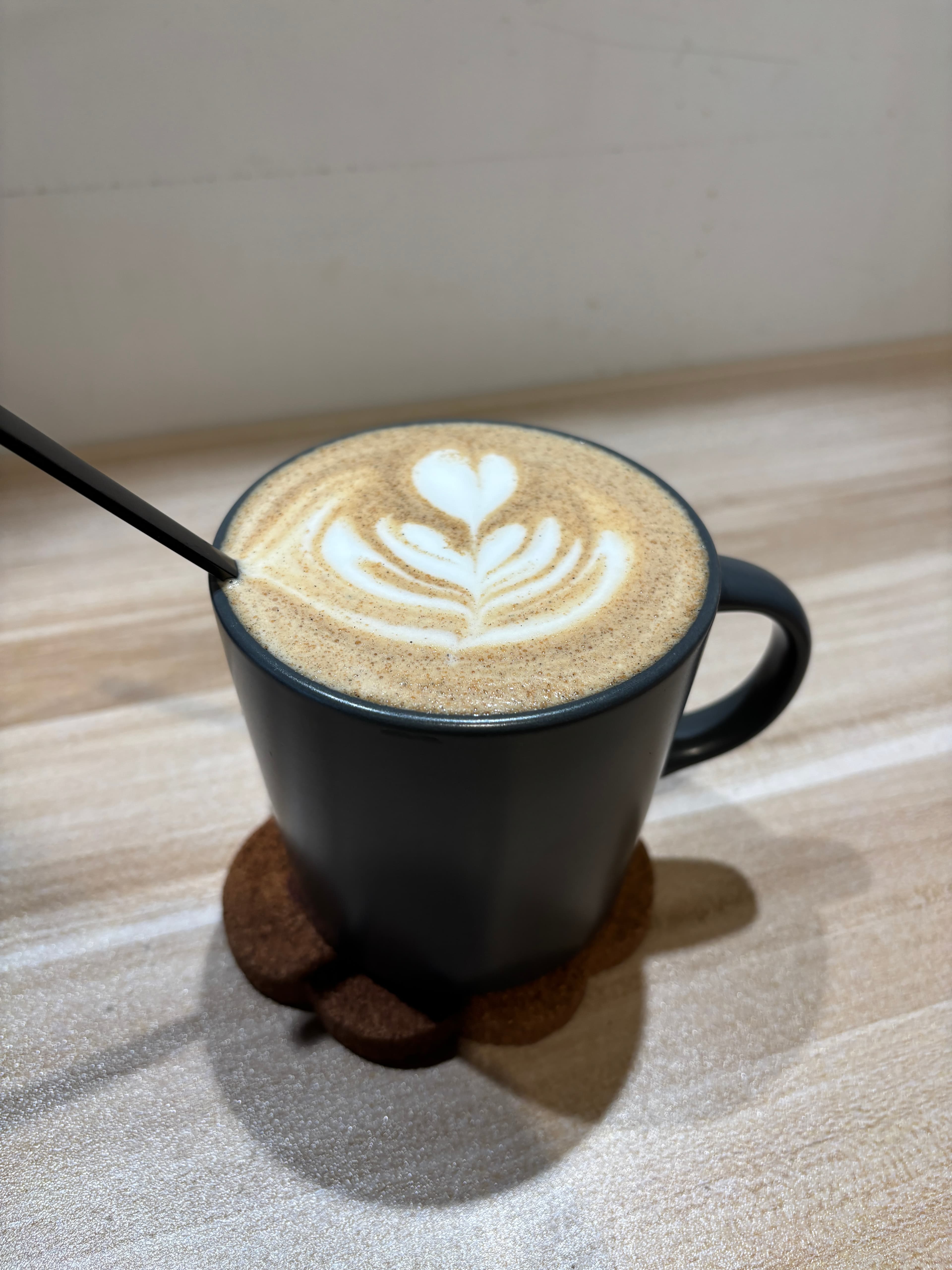 Black Sesame Latte with latte art